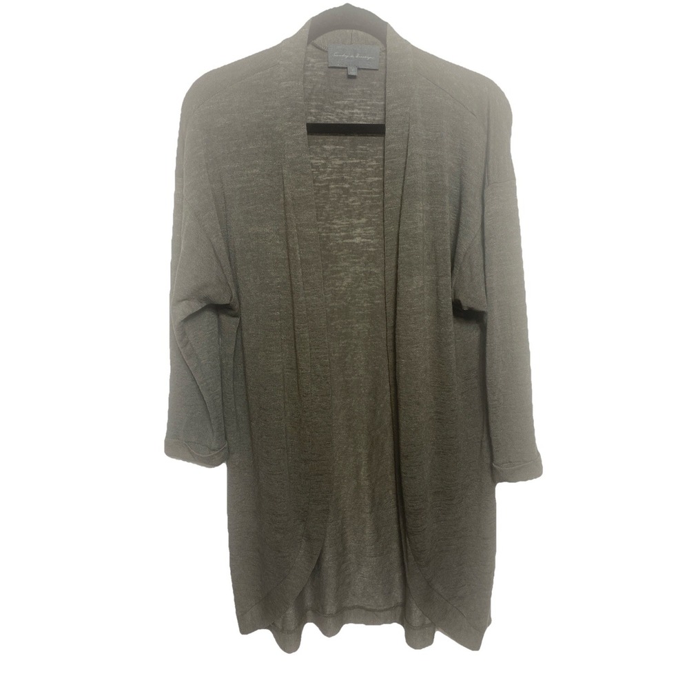 Sunday‎ In Brooklyn Open Front Cardigan Duster Textured Olive  Womens Size Small